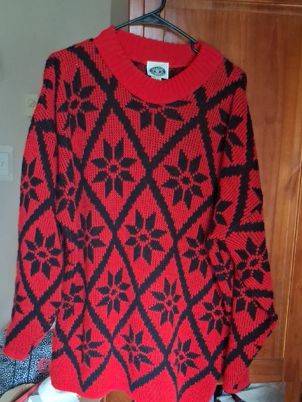 Vintage Red And Black Sweater